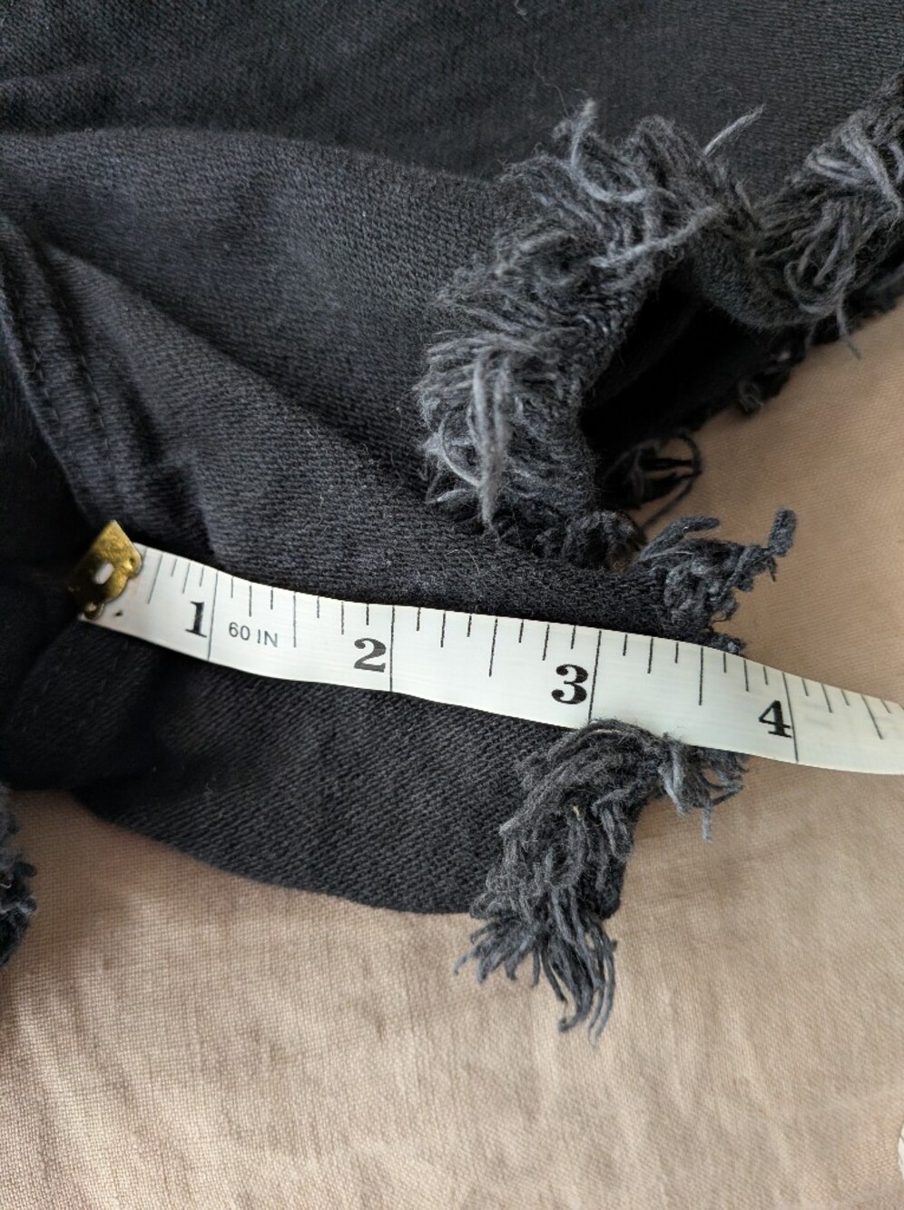 Wrangler Black Frayed High Rise Denim Women's Shorts - Picture 5 of 5